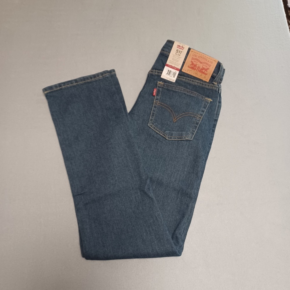 Levis 511 Slim Performance Boys Jeans Size 14 Regular 27x29 Adjustable Waist NWT